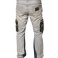 Hellblaue Cargo-Jeans aus Baumwolle mit geradem Bein