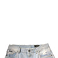 Hellblaue Cargo-Jeans aus Baumwolle mit geradem Bein