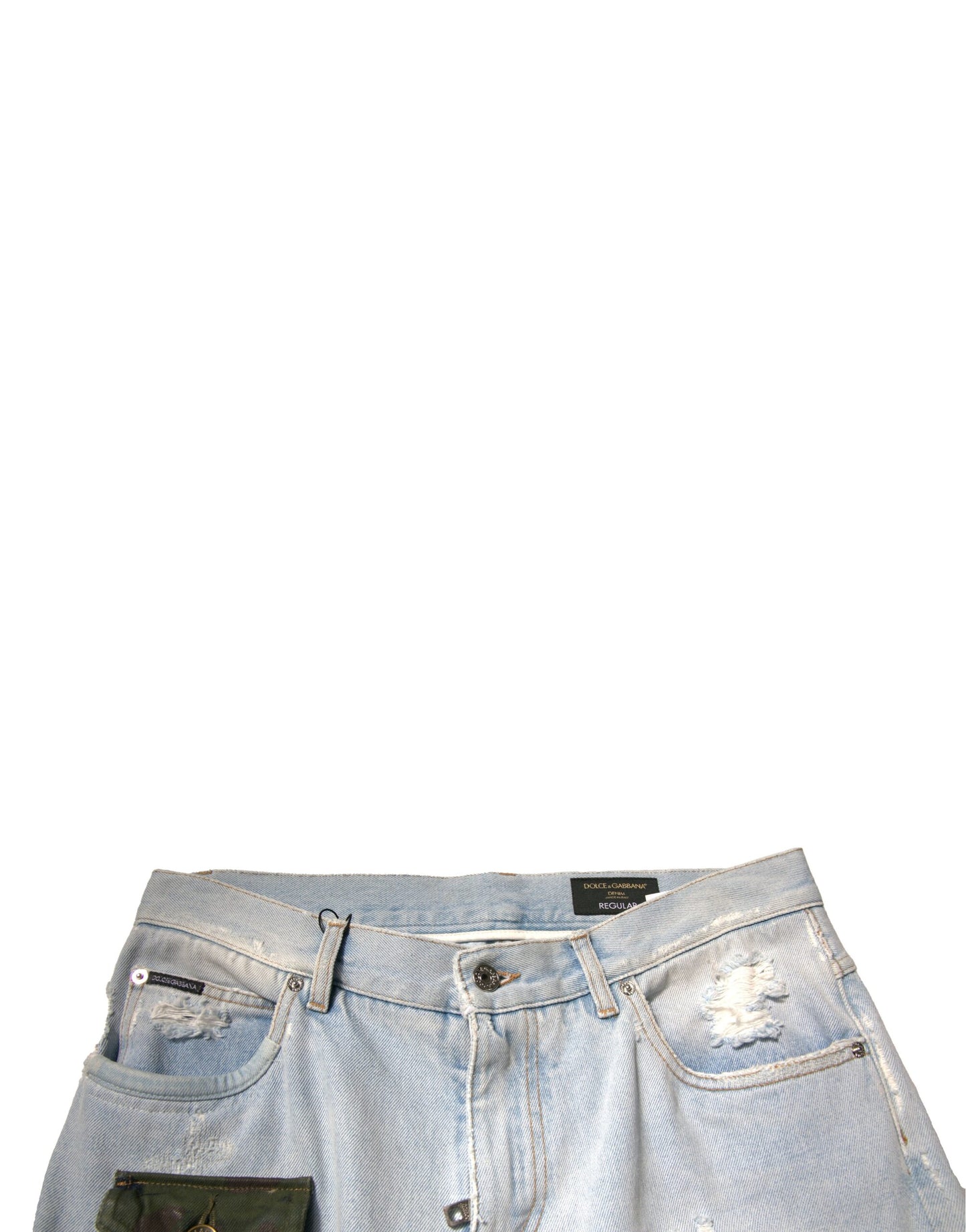 Hellblaue Cargo-Jeans aus Baumwolle mit geradem Bein