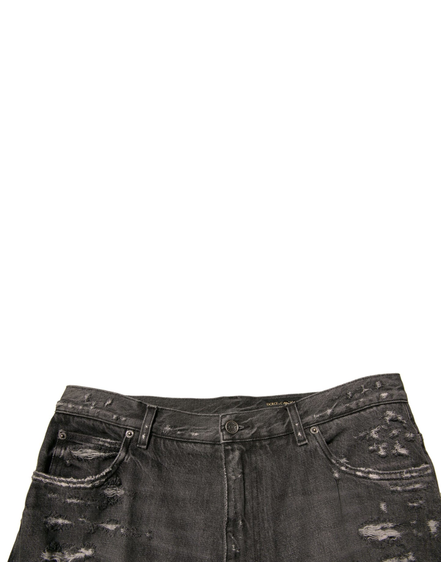 Graue zerfetzte gerade Herren-Jeans aus Baumwolle
