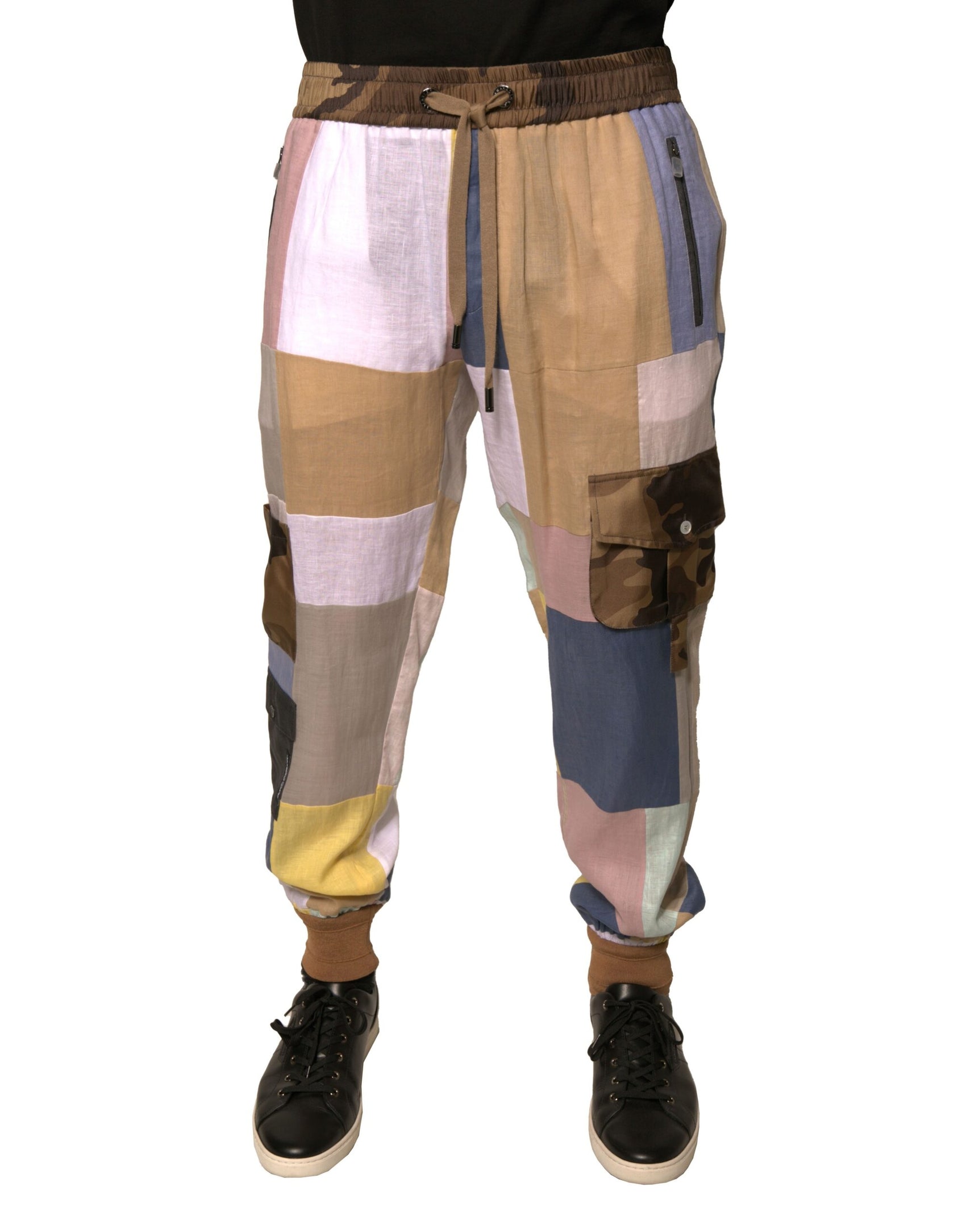 Mehrfarbige Patchwork-Jogginghose