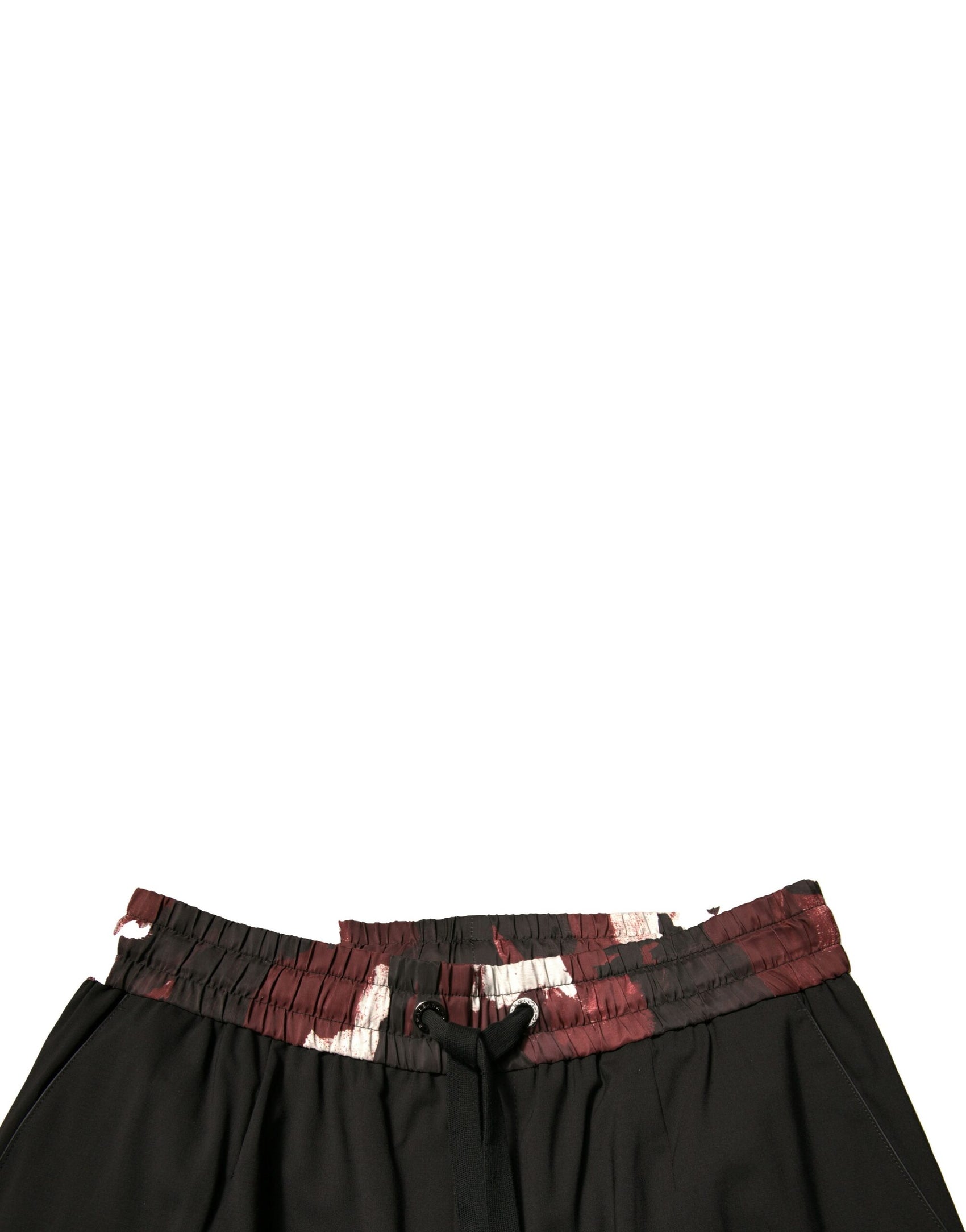 Schwarze Jogginghose aus Wolle mit Camouflage-Muster