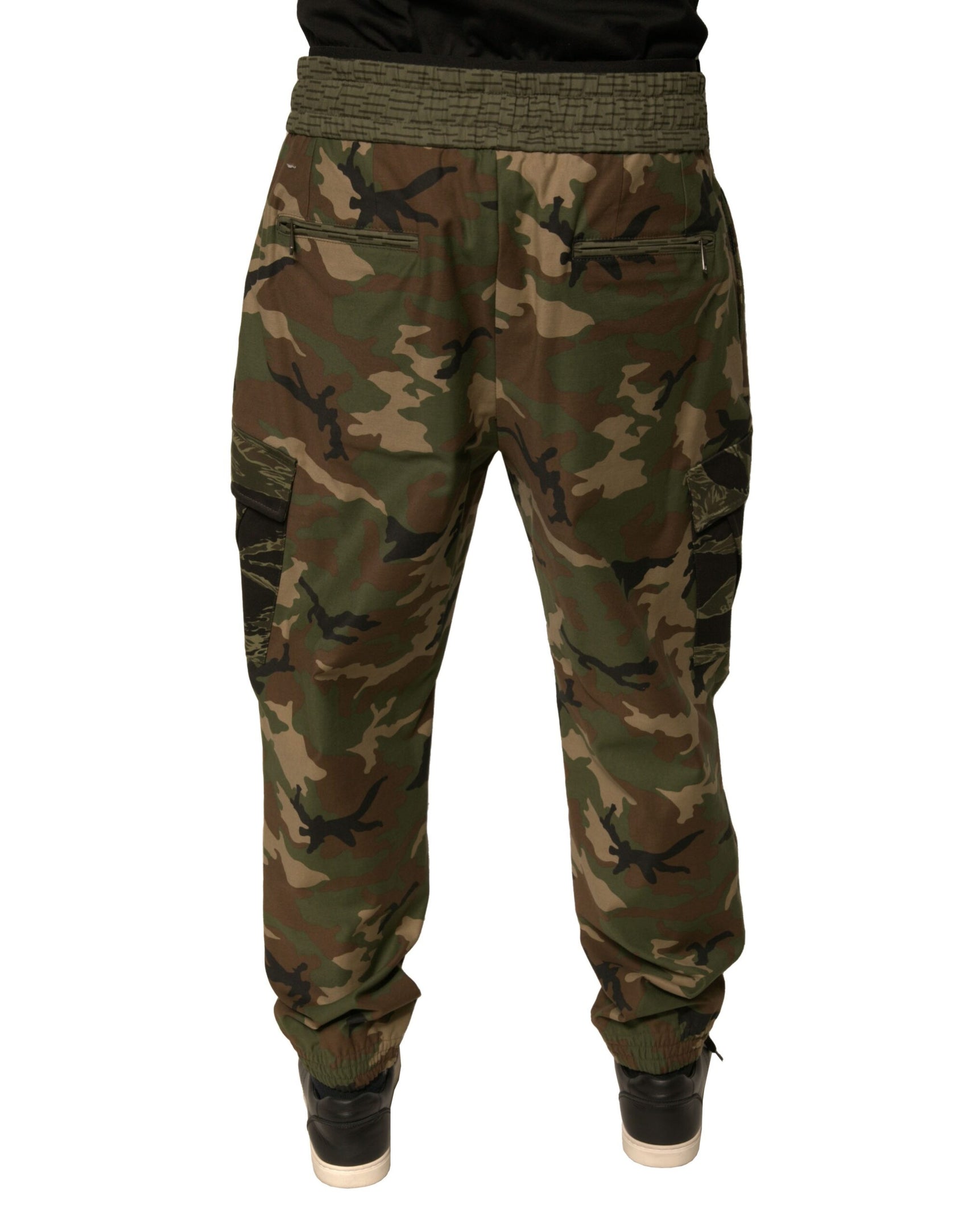 Mehrfarbige Camouflage Cargo-Jogginghose