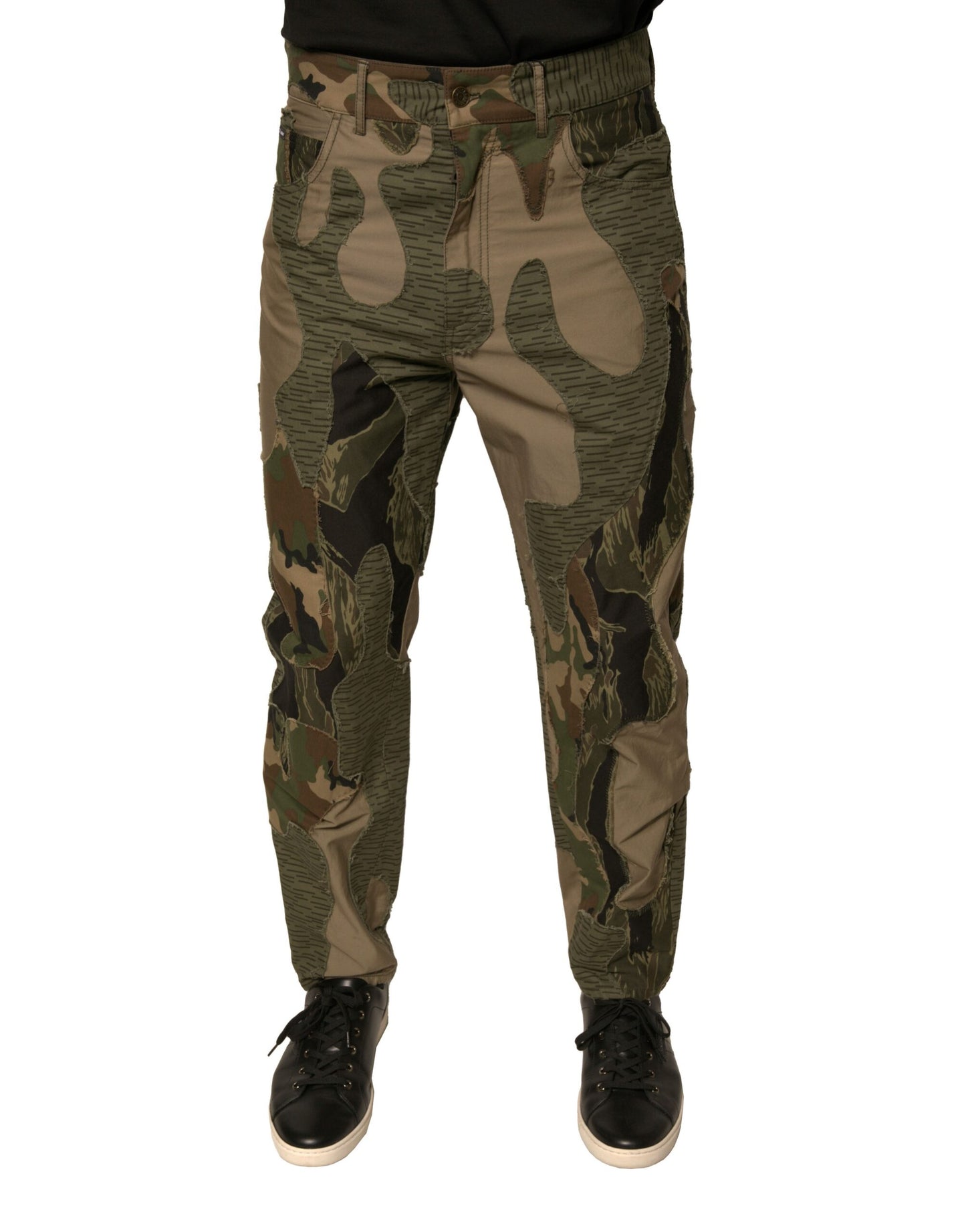 Mehrfarbige Camouflage-Baumwollhose