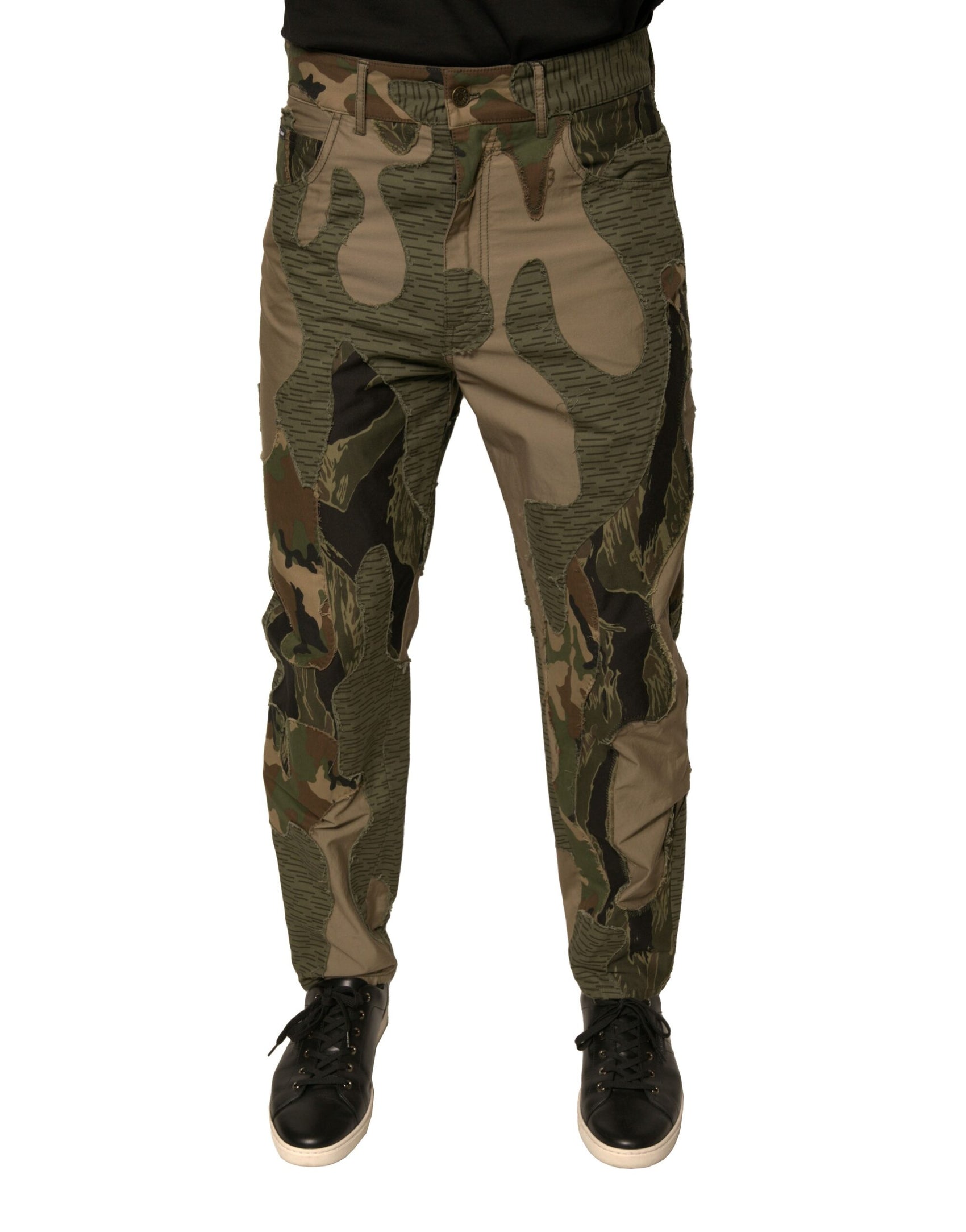 Mehrfarbige Camouflage-Baumwollhose