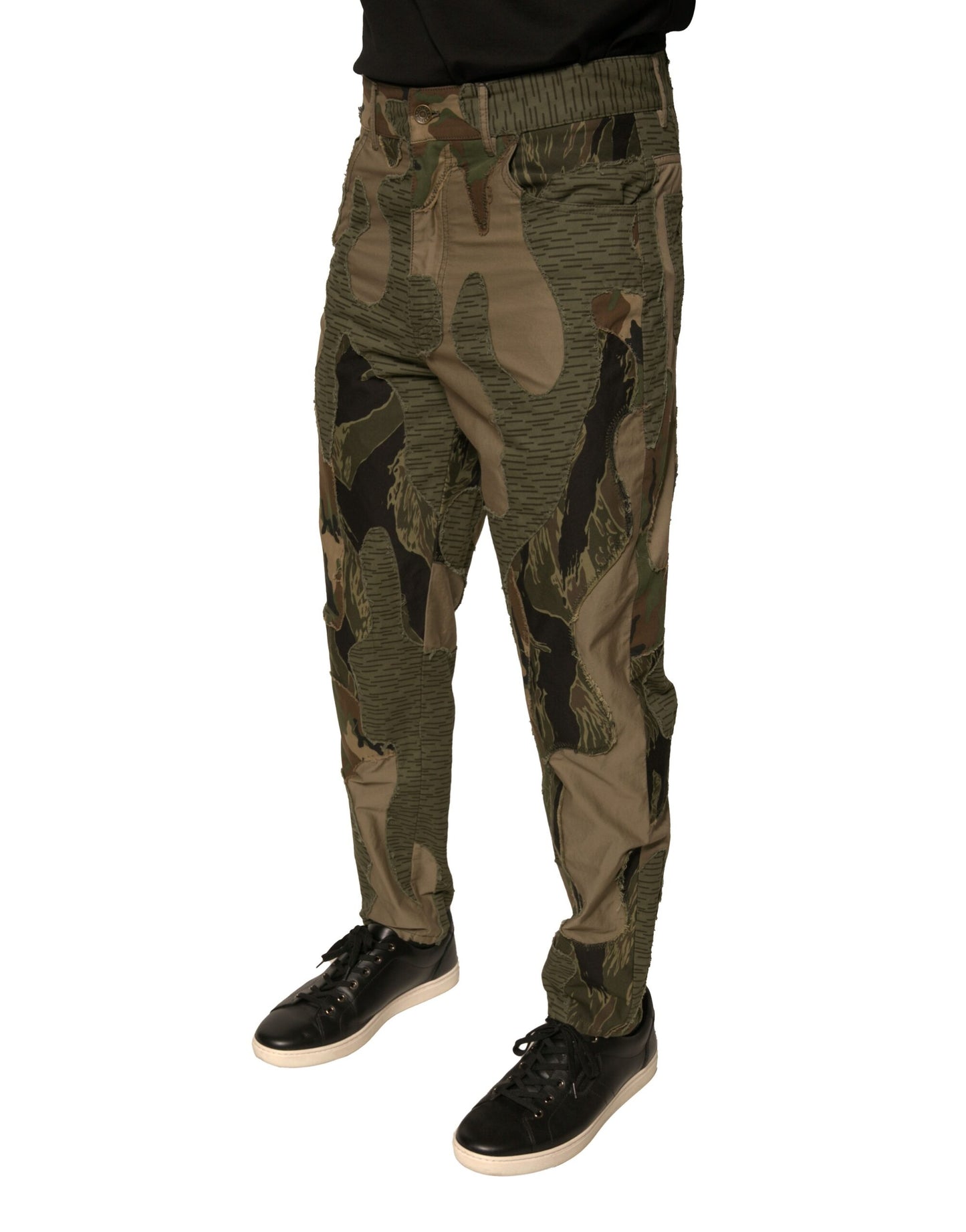 Mehrfarbige Camouflage-Baumwollhose