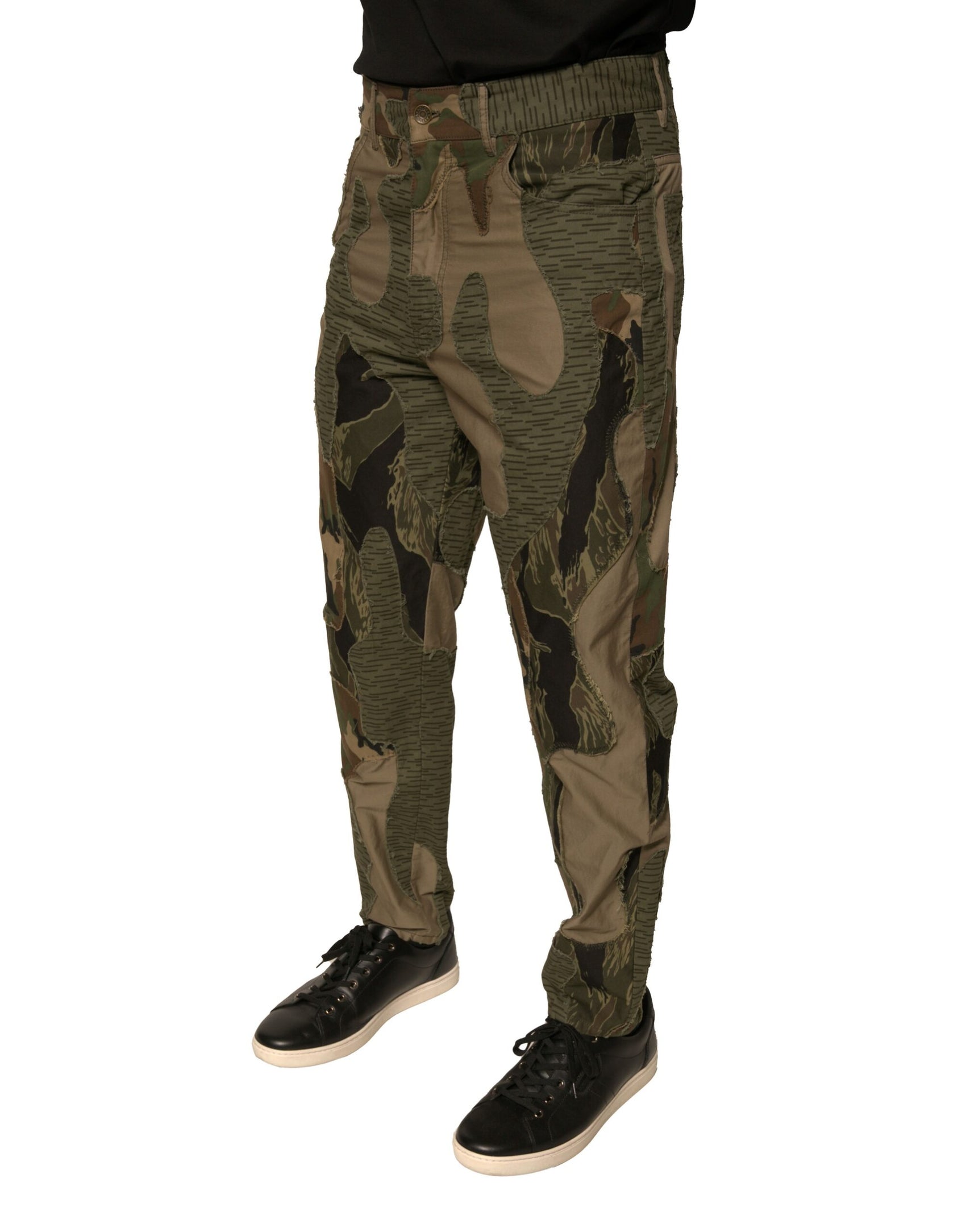 Mehrfarbige Camouflage-Baumwollhose