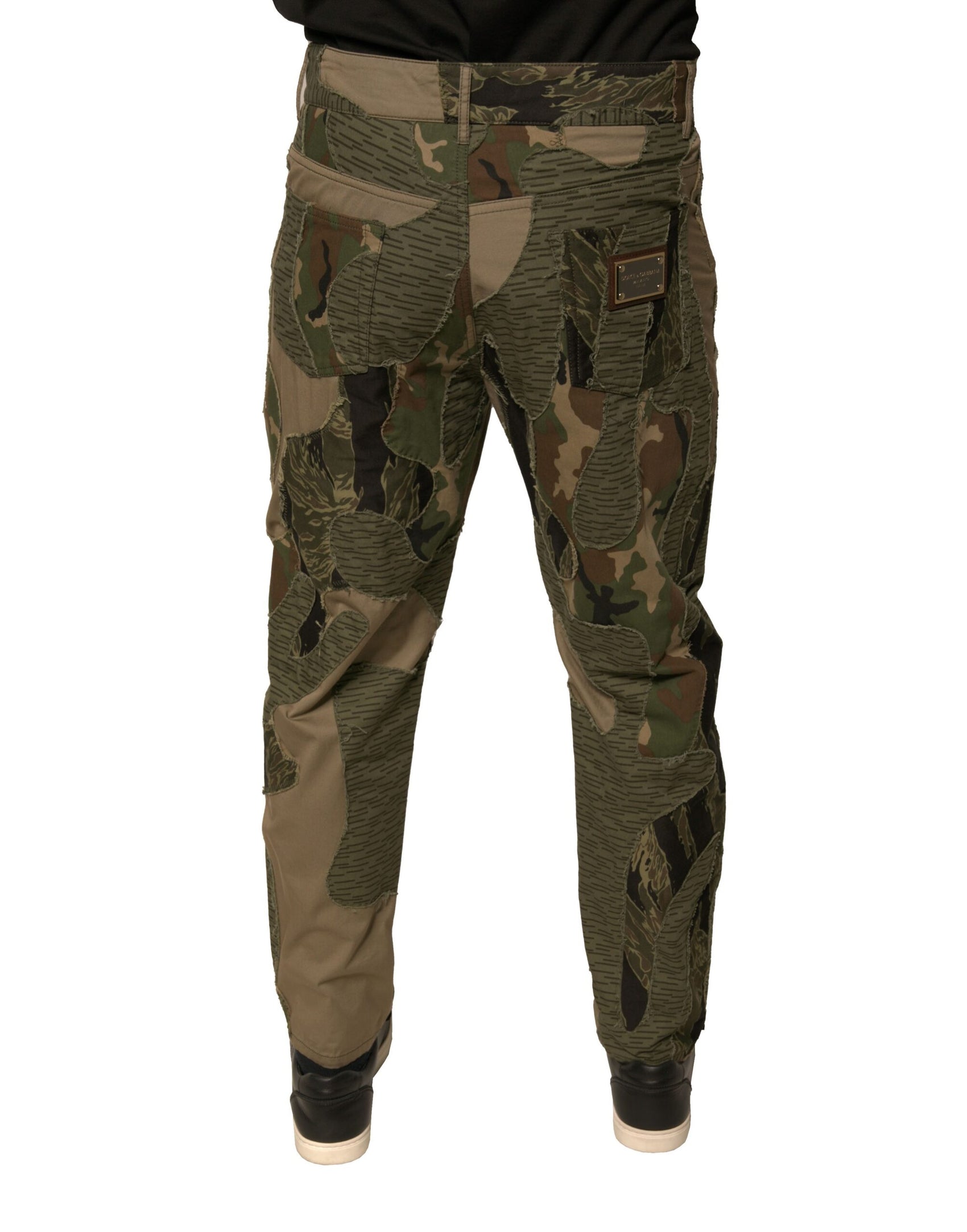 Mehrfarbige Camouflage-Baumwollhose