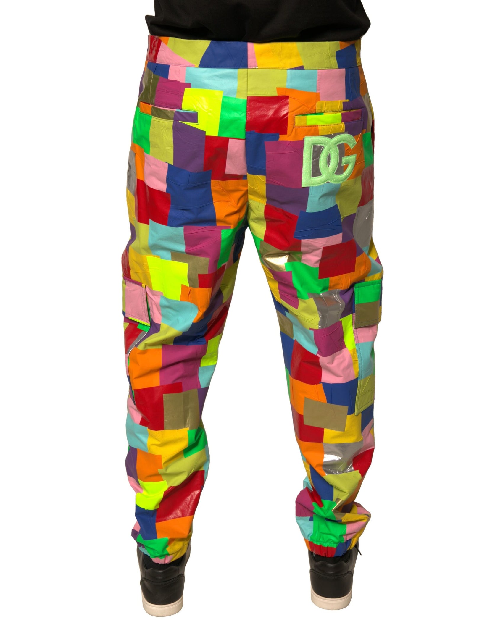 Mehrfarbige Herren-Cargohose aus Baumwolle mit Patchwork