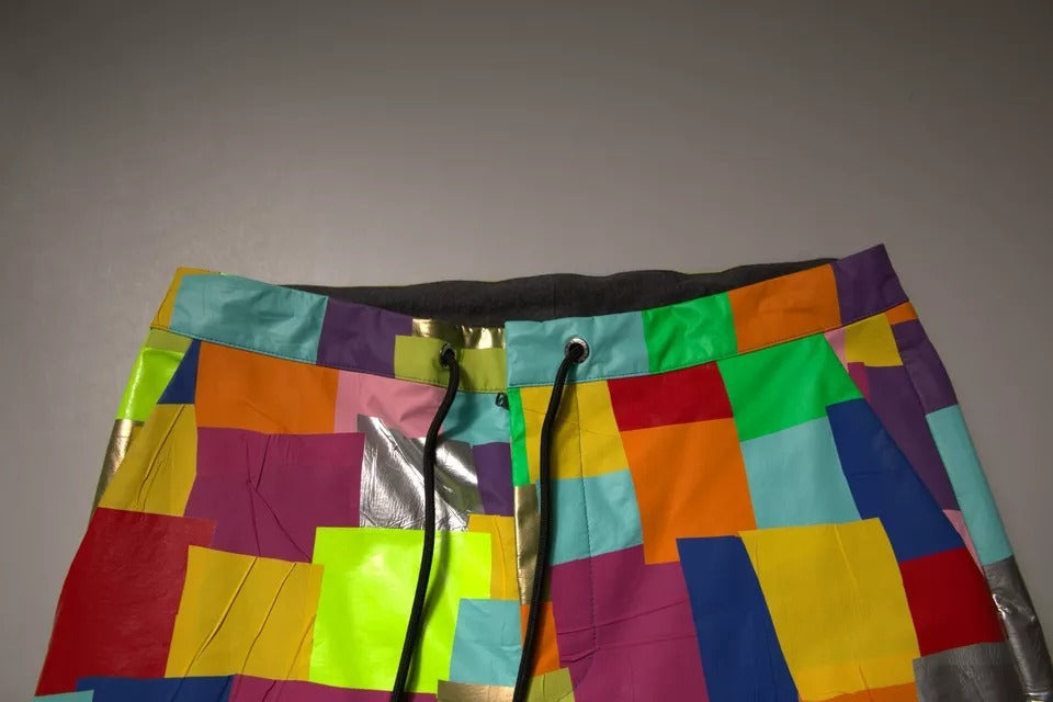 Mehrfarbige Herren-Cargohose aus Baumwolle mit Patchwork