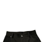 Schwarze, verkürzte Hose aus Baumwolle mit mittlerer Taille