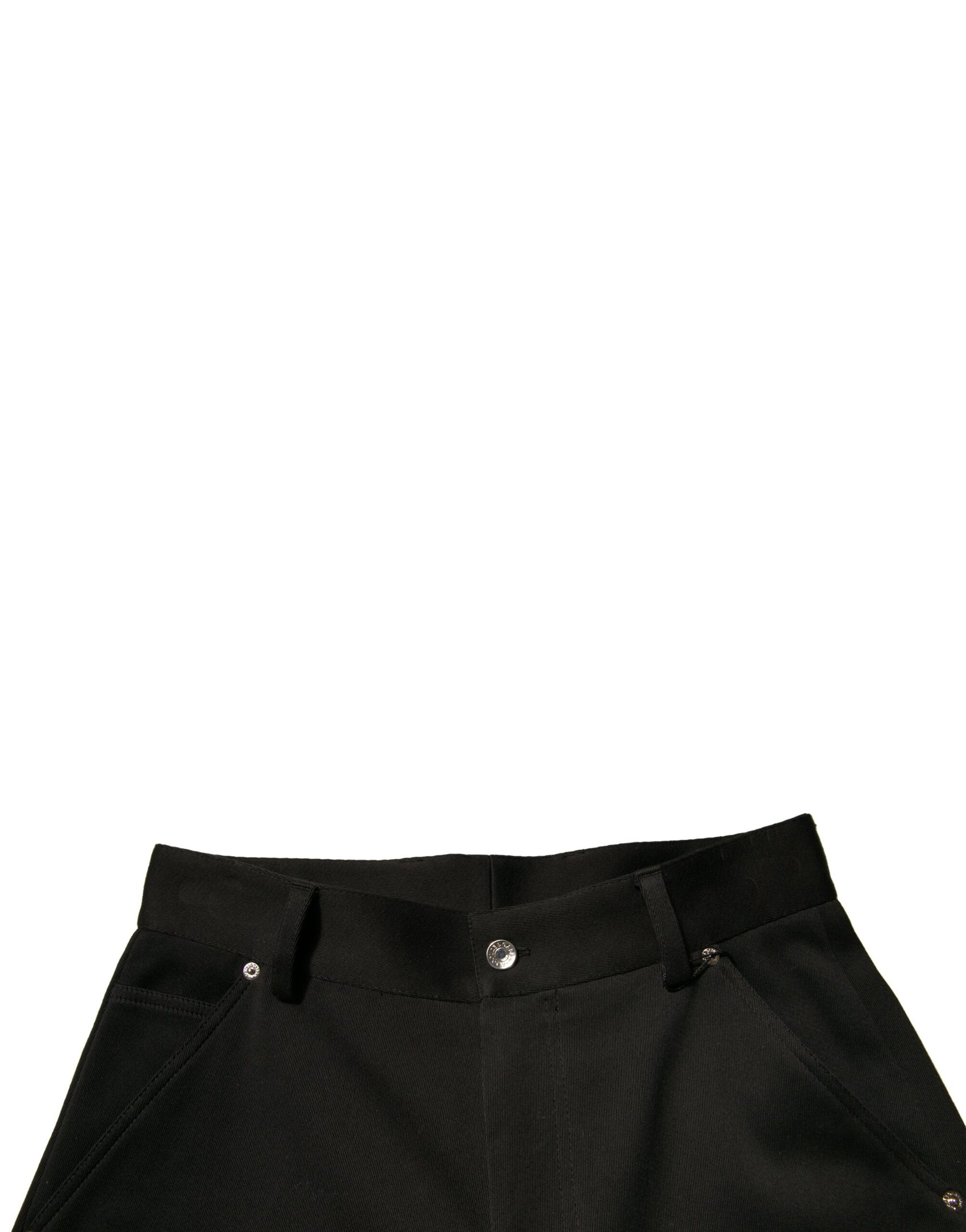 Schwarze, verkürzte Hose aus Baumwolle mit mittlerer Taille