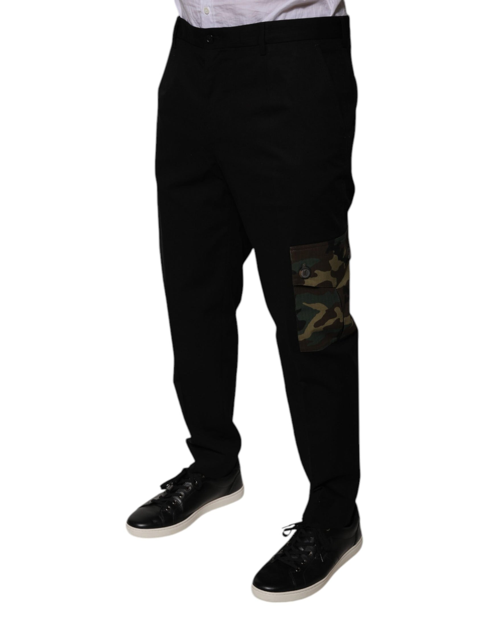 Schwarze Cargohose aus Baumwolle für Herren