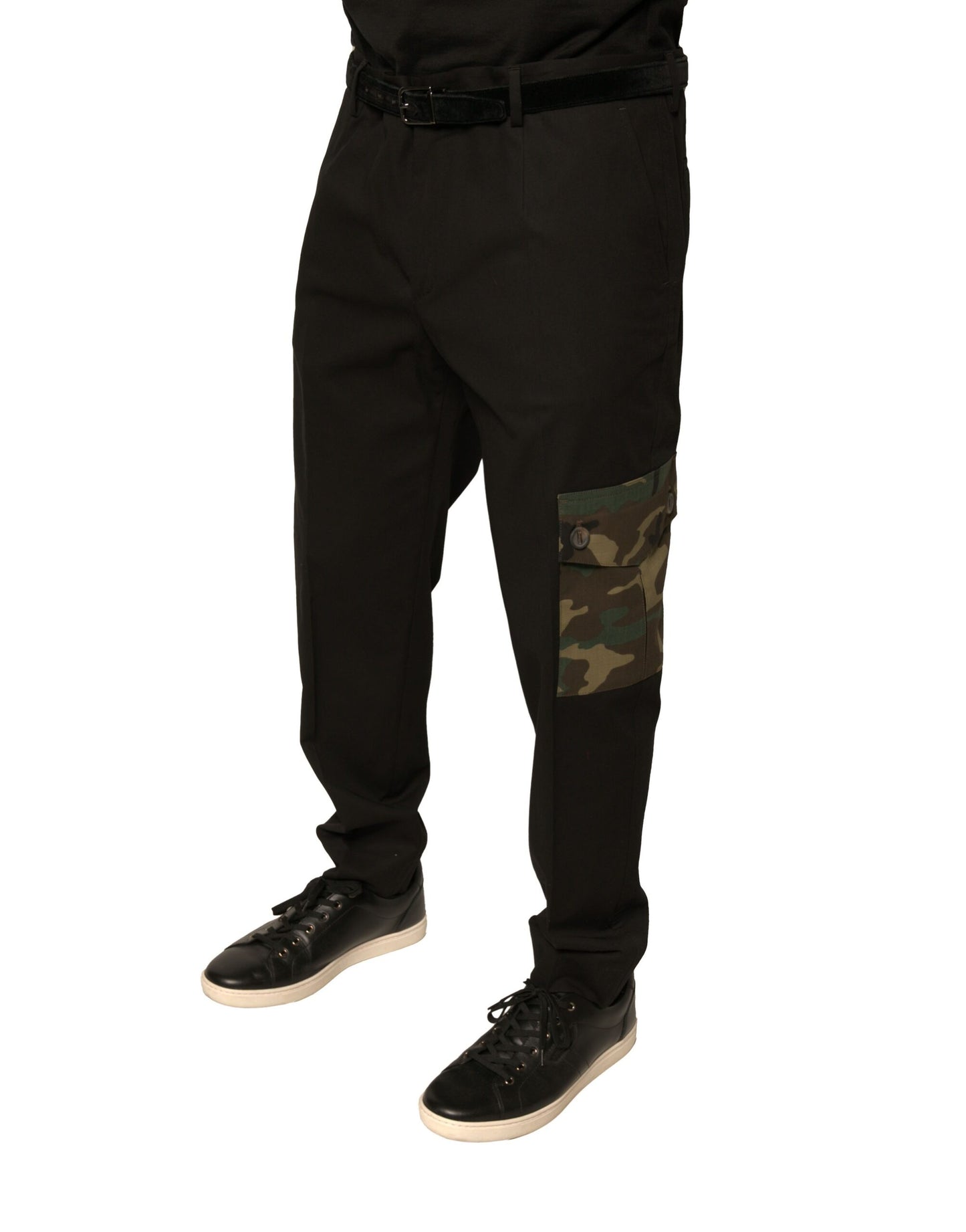 Schwarze Cargohose aus Baumwolle für Herren