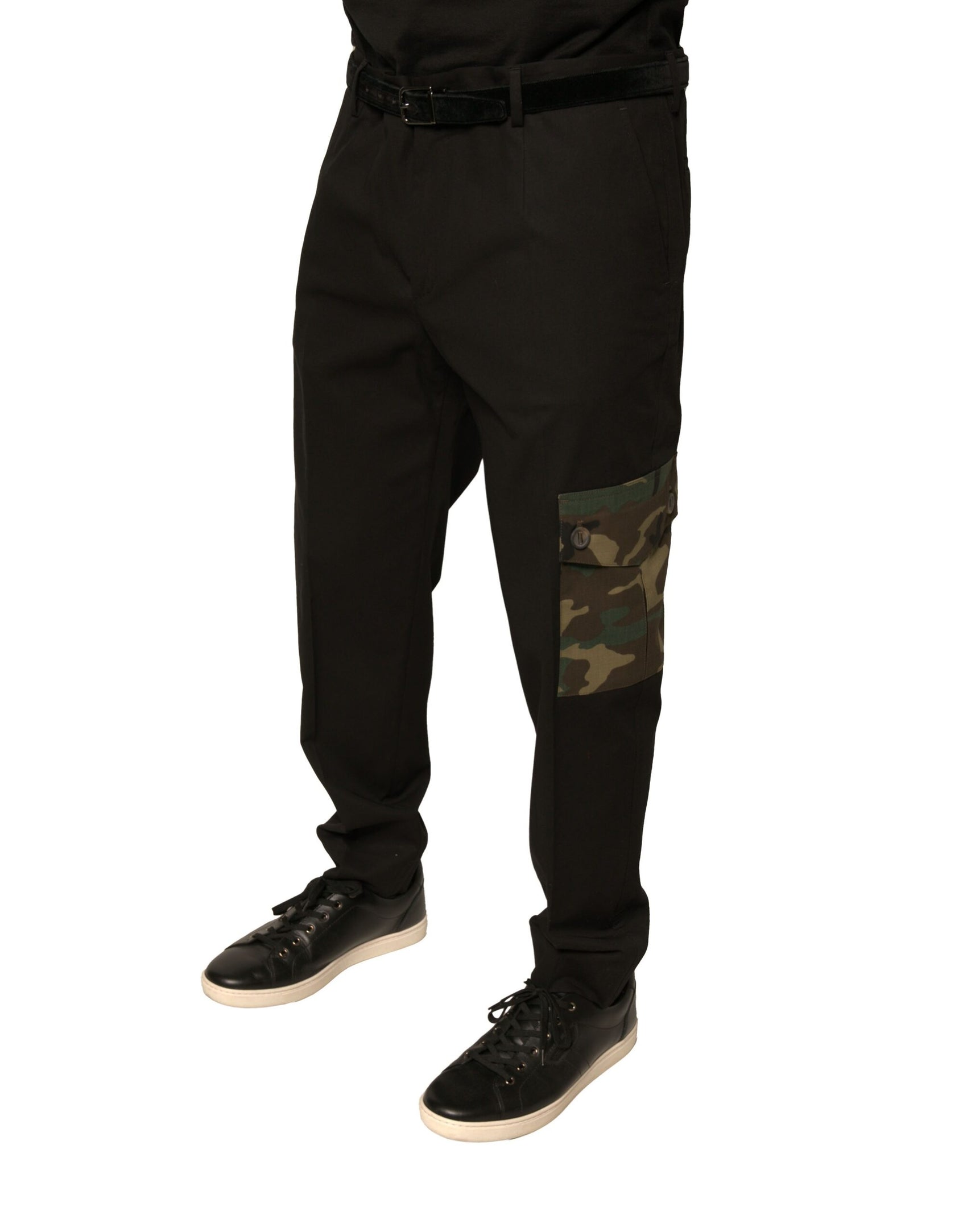 Schwarze Cargohose aus Baumwolle für Herren