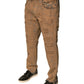 Braune Skinny-Jeans aus zerfetzter Baumwolle