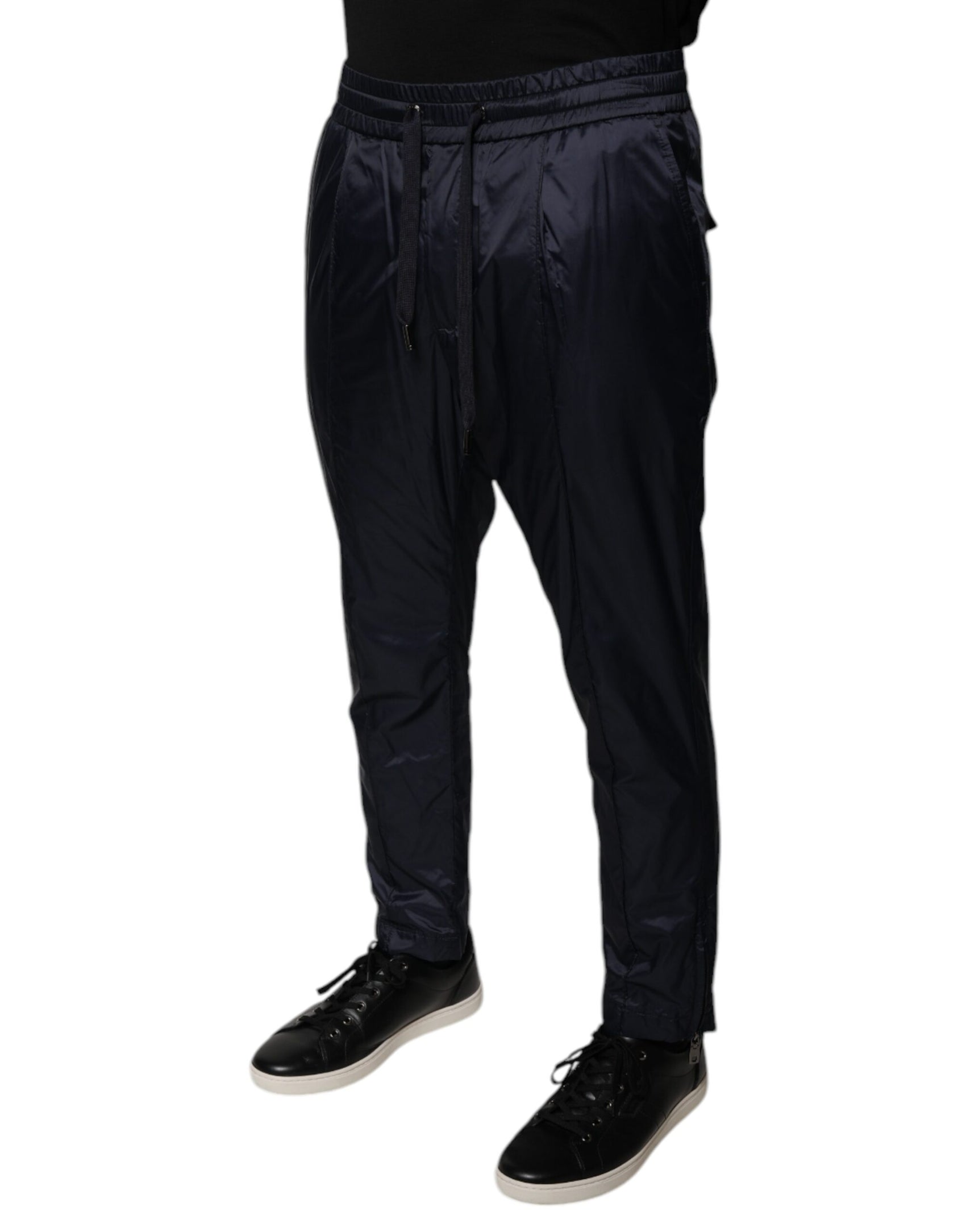 Dunkelblaue Skinny-Jogginghose aus Baumwolle