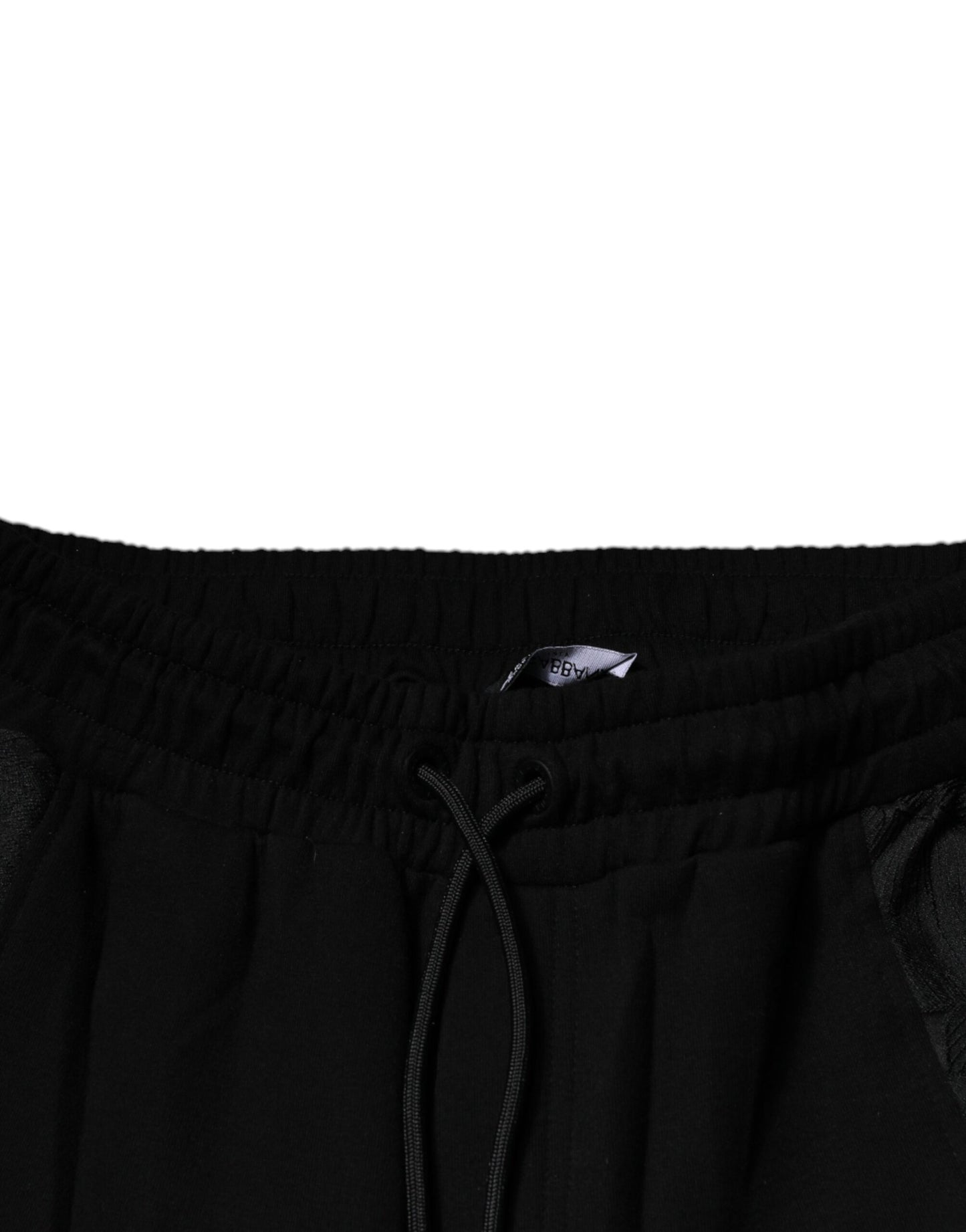Schwarze, schmal geschnittene Jogginghose mit Leopardenmuster