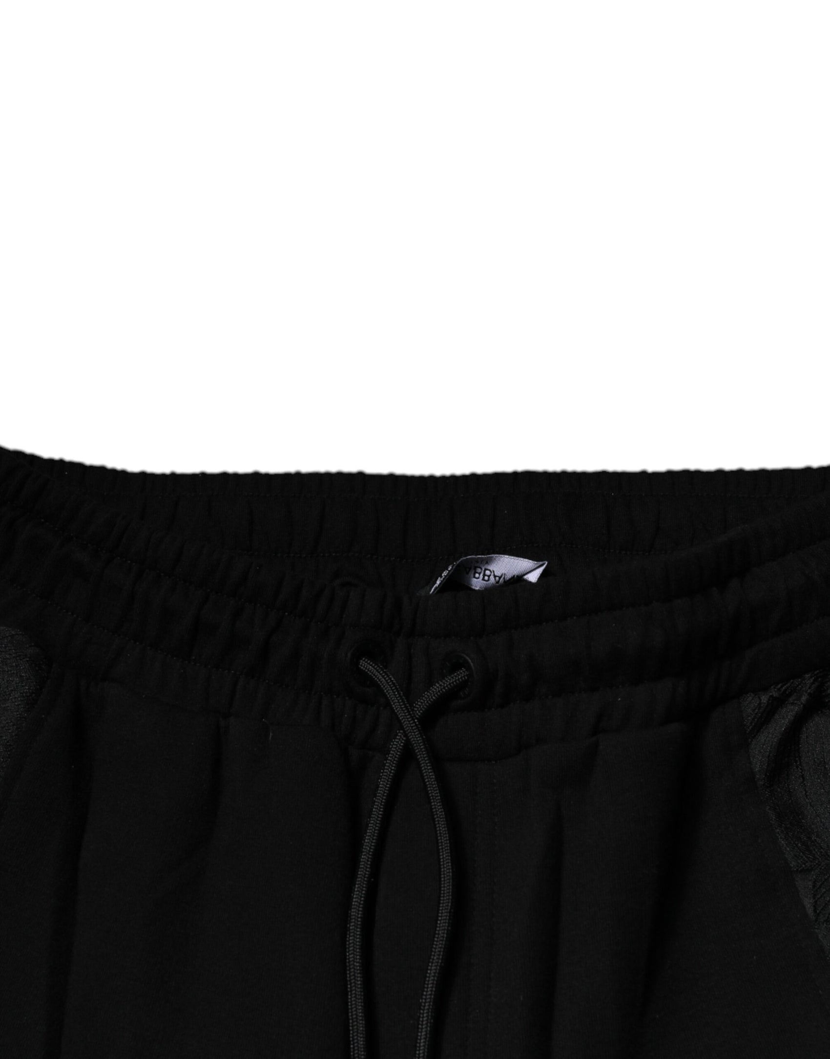 Schwarze, schmal geschnittene Jogginghose mit Leopardenmuster
