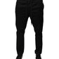 Schwarze Skinny-Jogginghose aus Baumwollstretch