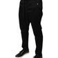 Schwarze Skinny-Jogginghose aus Baumwollstretch