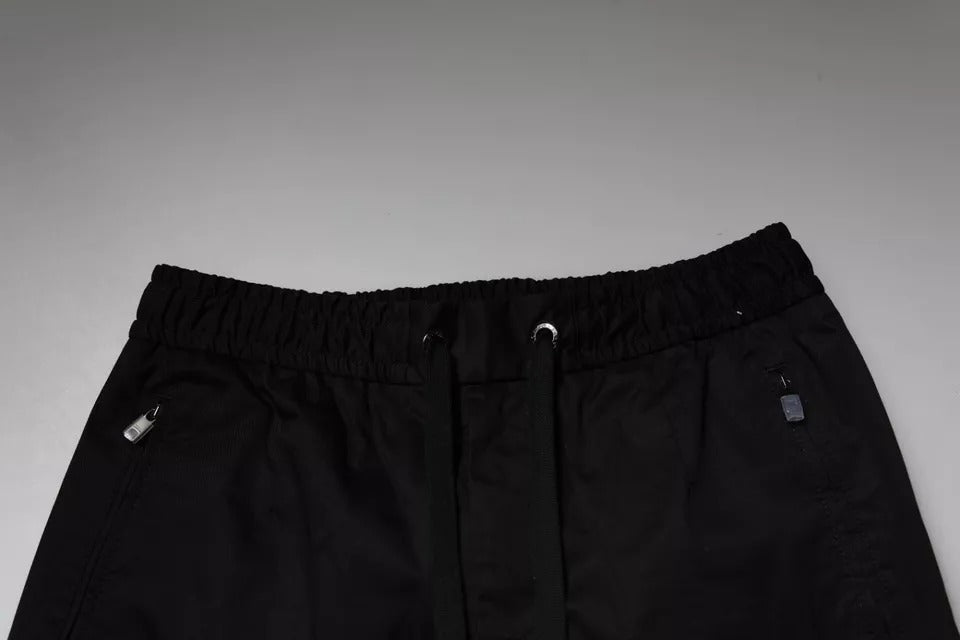 Schwarze Skinny-Jogginghose aus Baumwollstretch
