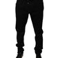 Schwarze Skinny-Jeans aus Baumwollstretch mit Logo