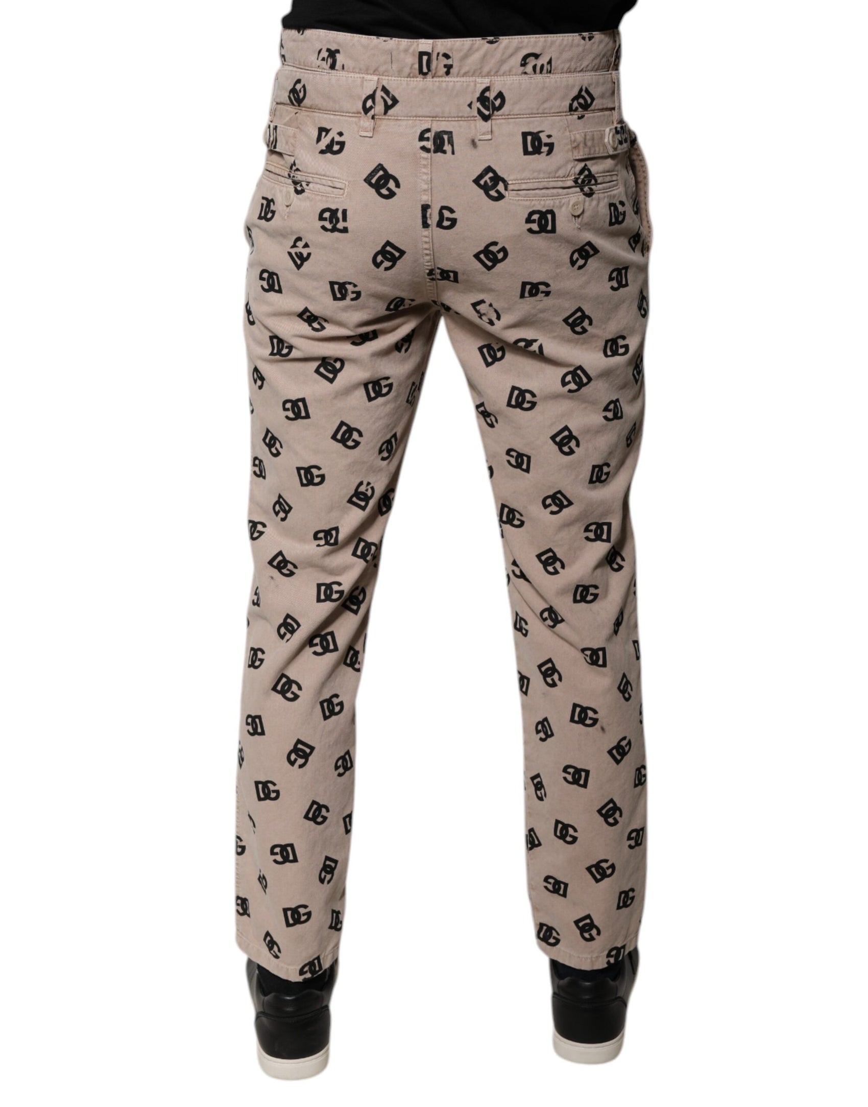 Beigefarbene Skinny-Jeans aus Baumwolldenim mit Logo