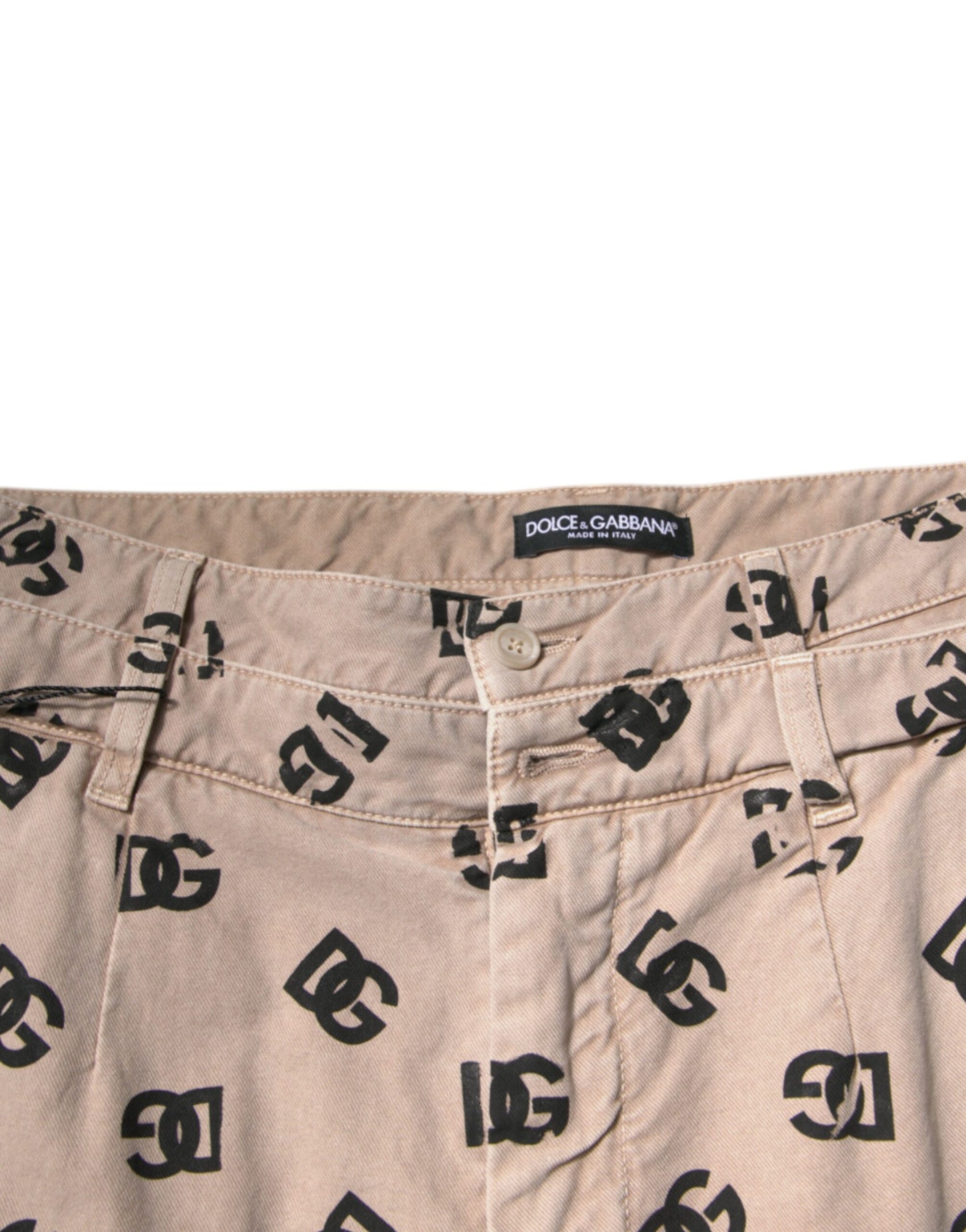 Beigefarbene Skinny-Jeans aus Baumwolldenim mit Logo