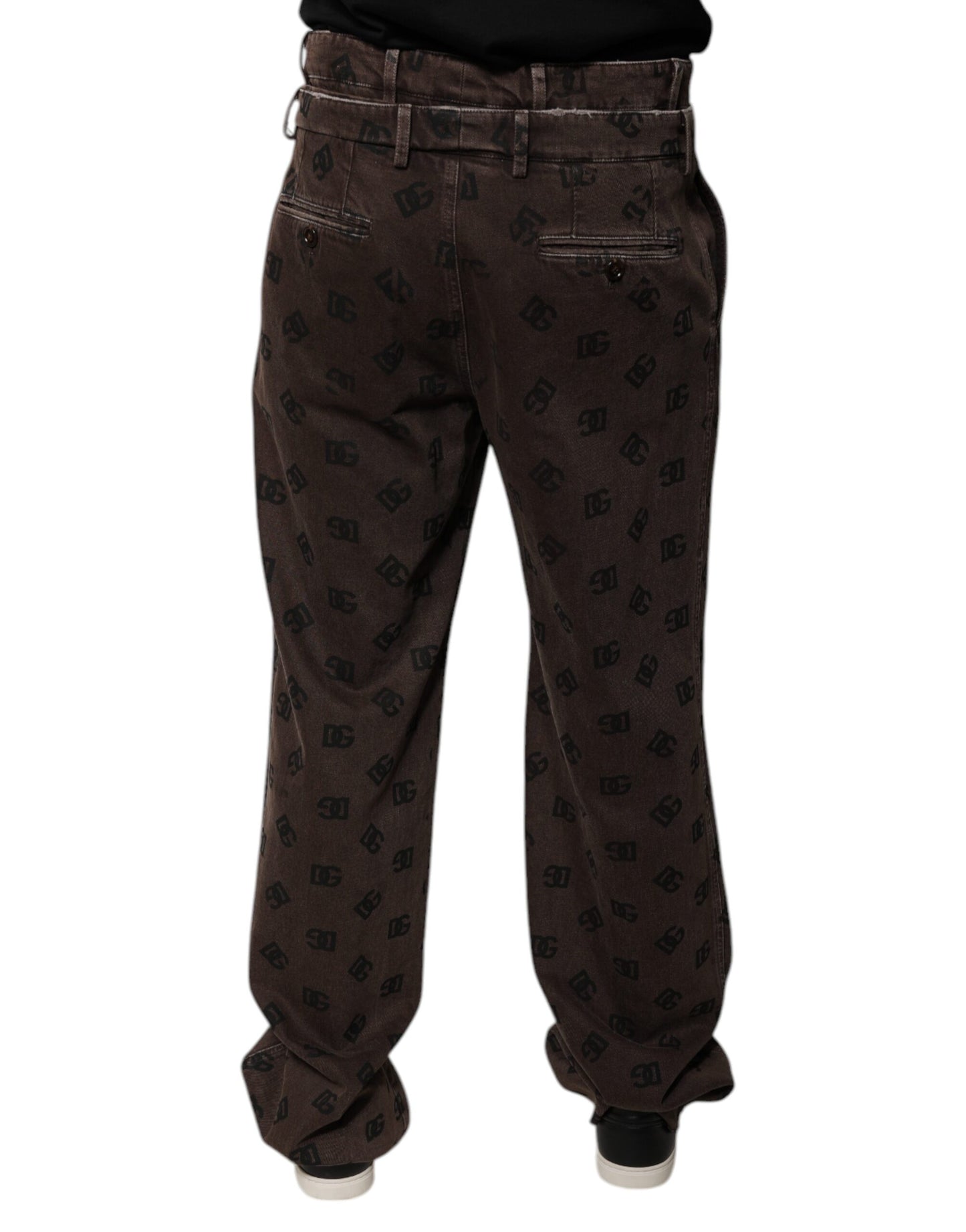 Braune Jeans mit geradem Schnitt aus Baumwolldenim mit Logo