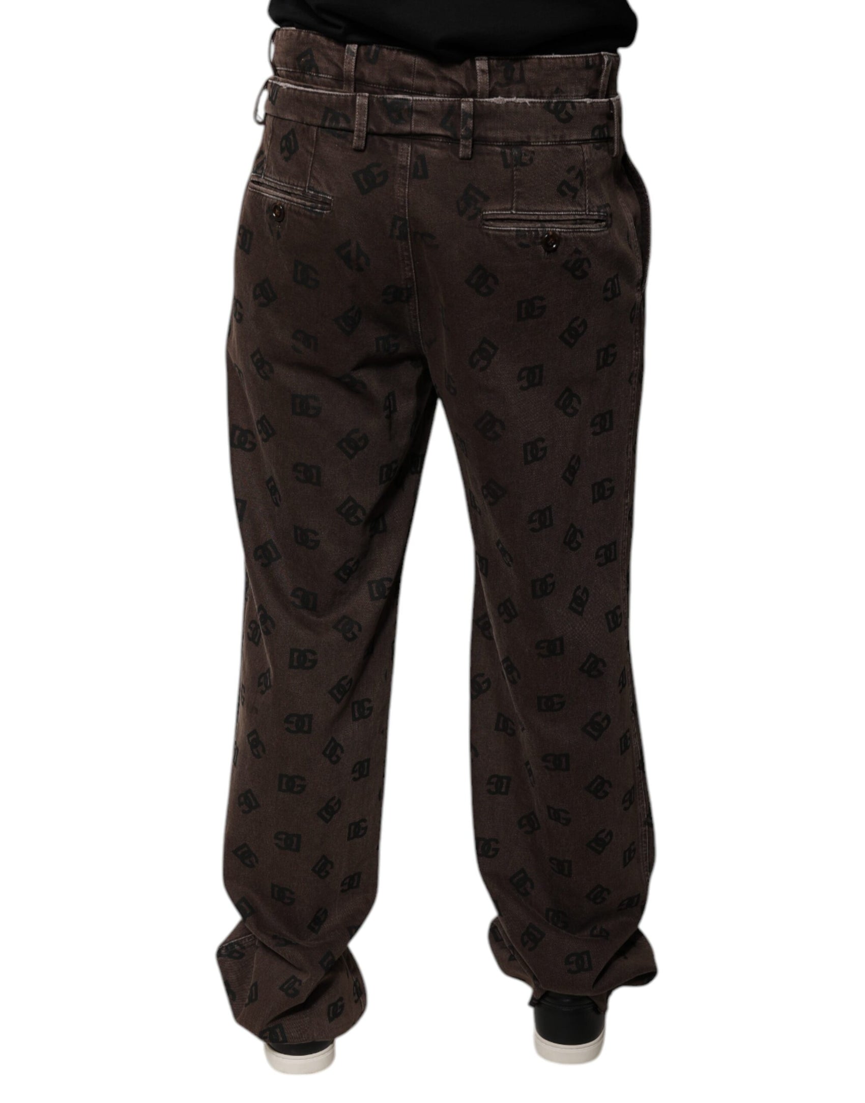 Braune Jeans mit geradem Schnitt aus Baumwolldenim mit Logo