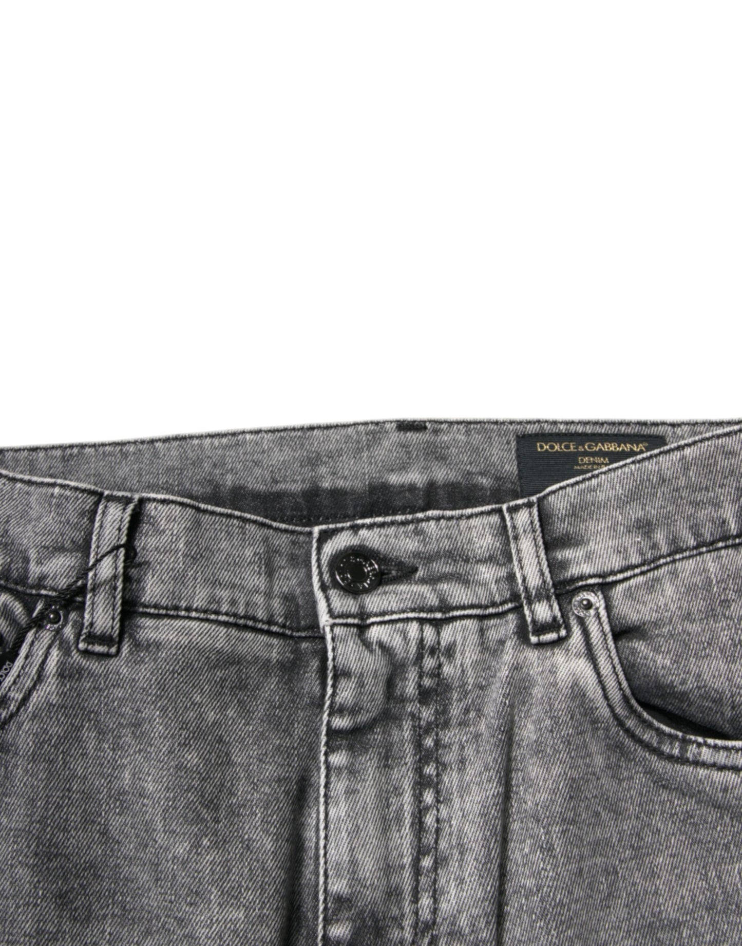 Graue Skinny-Jeans aus verwaschener Baumwolle