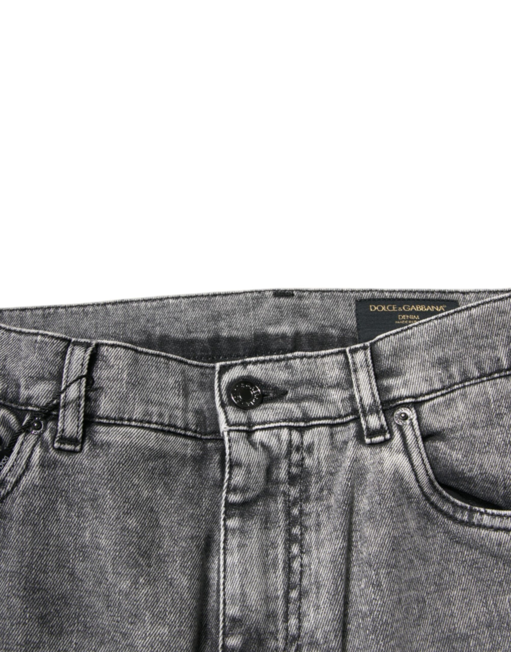 Graue Skinny-Jeans aus verwaschener Baumwolle