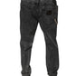 Dunkelgraue Skinny-Jeans aus Baumwolle