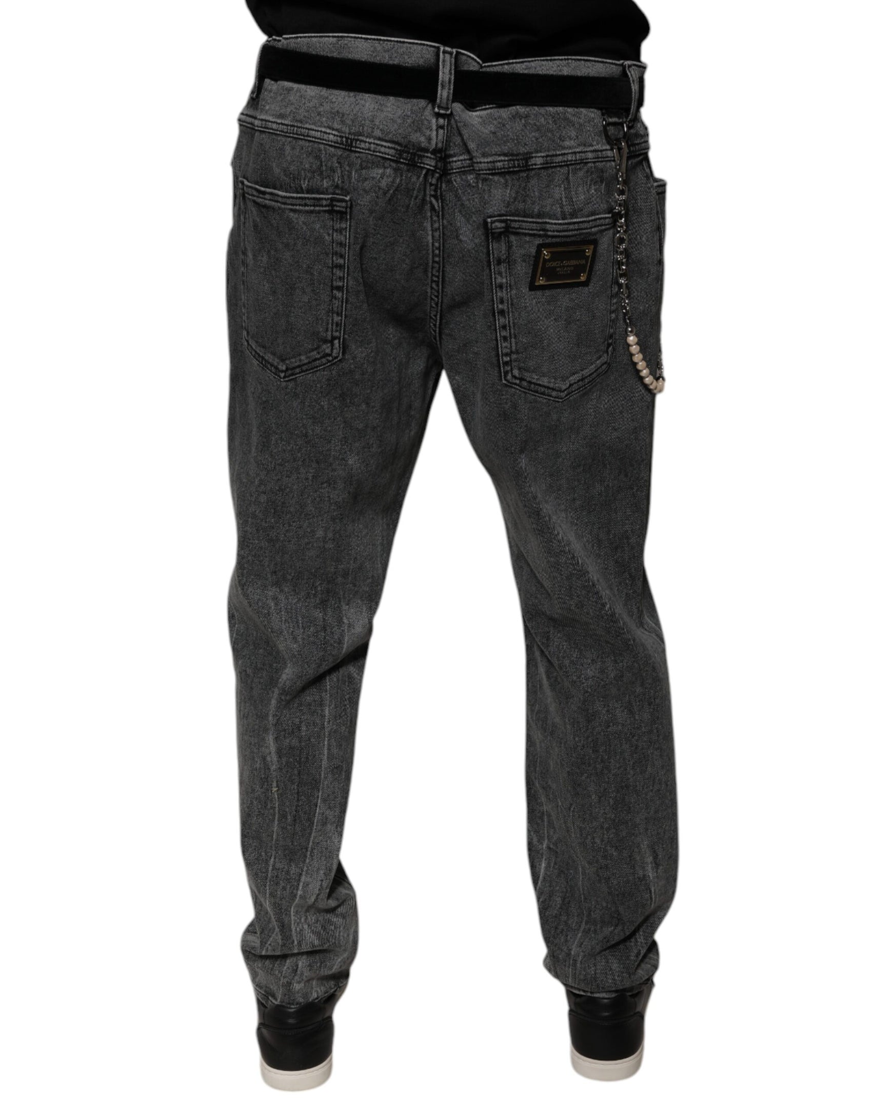 Dunkelgraue Skinny-Jeans aus Baumwolle