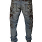 Hellblaue Skinny-Jeans mit Stickerei