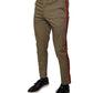 Braune Logo-Hose für Herren mit konischer Passform