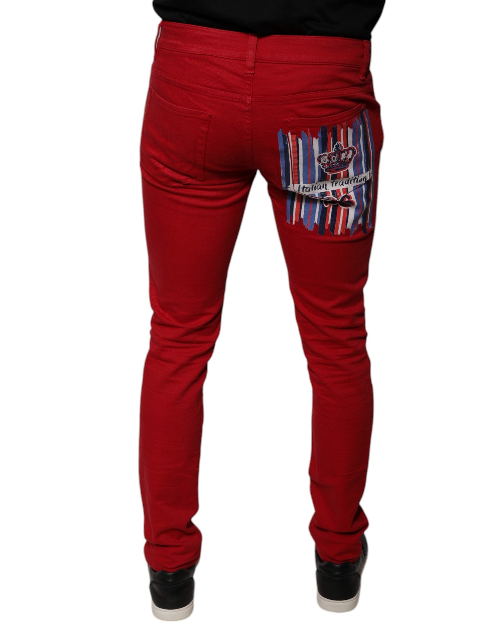 Skinny-Jeans aus Baumwolle mit Logo von Red Crown