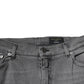 Graue Skinny-Jeans aus Baumwolle mit Grafikdruck