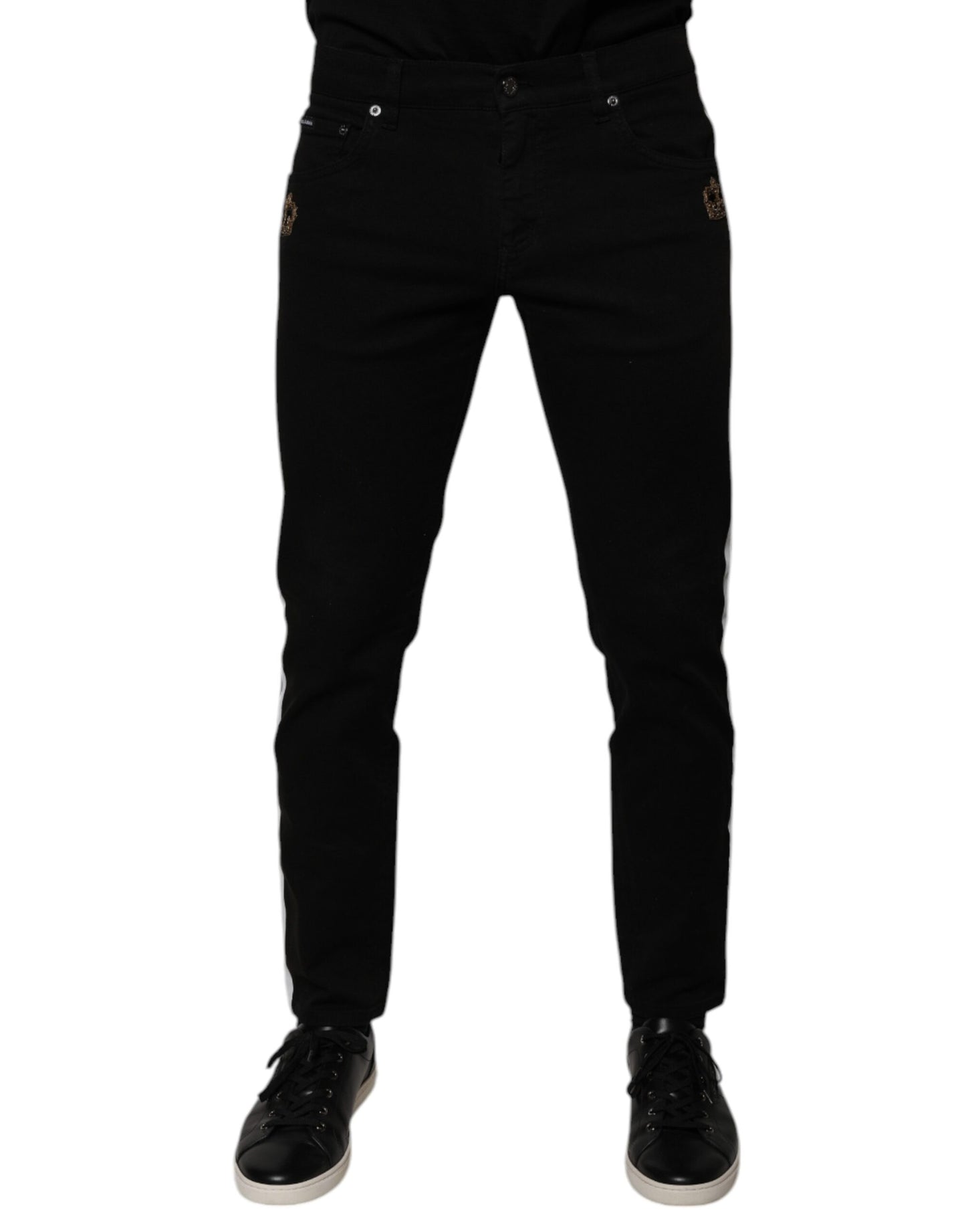 Black Crown – Enge Jeans aus Denim mit weißem Futter