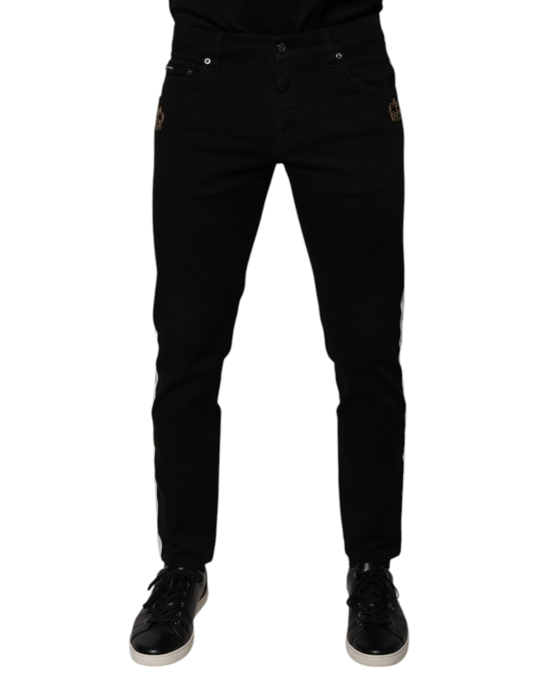 Black Crown – Enge Jeans aus Denim mit weißem Futter