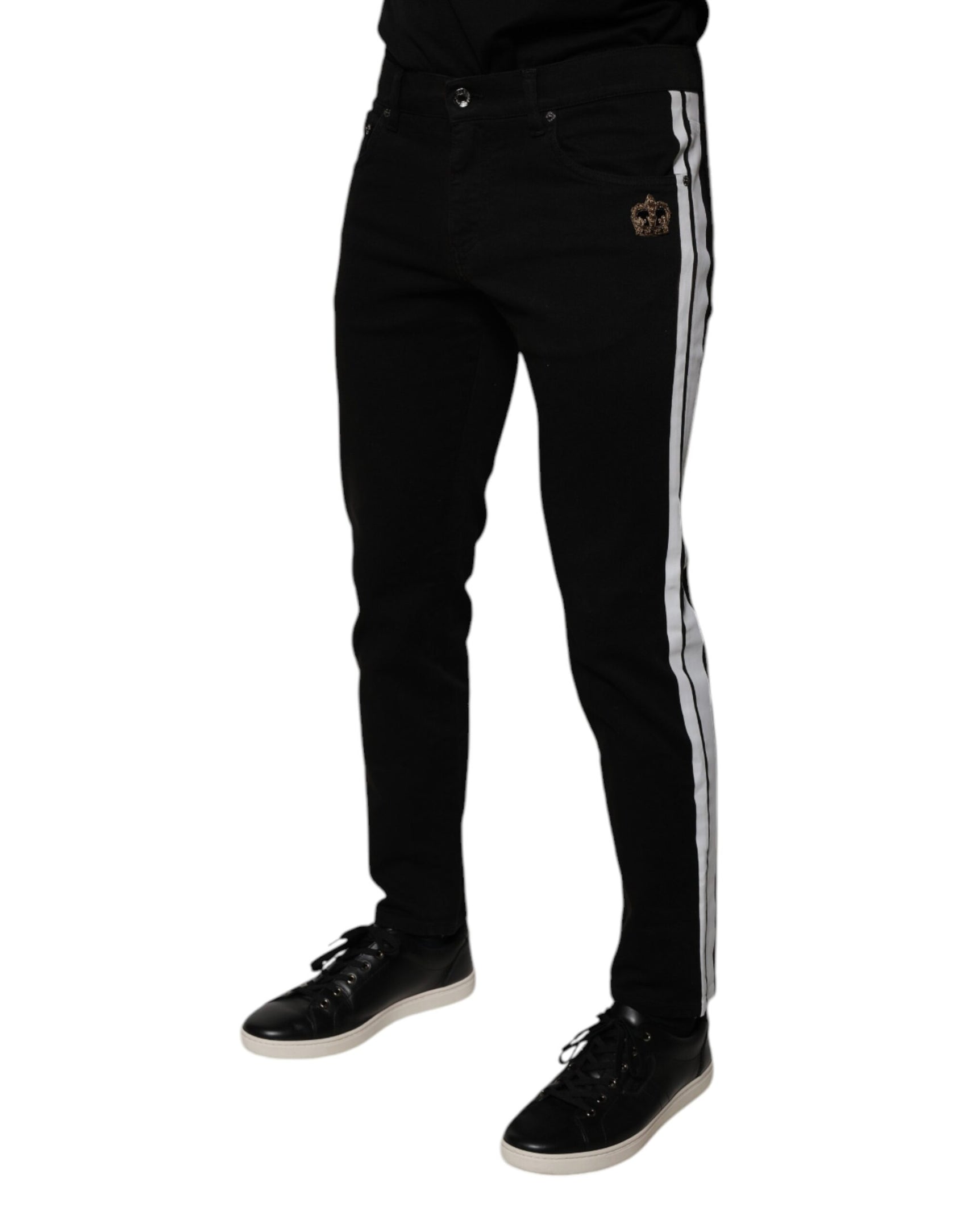 Black Crown – Enge Jeans aus Denim mit weißem Futter