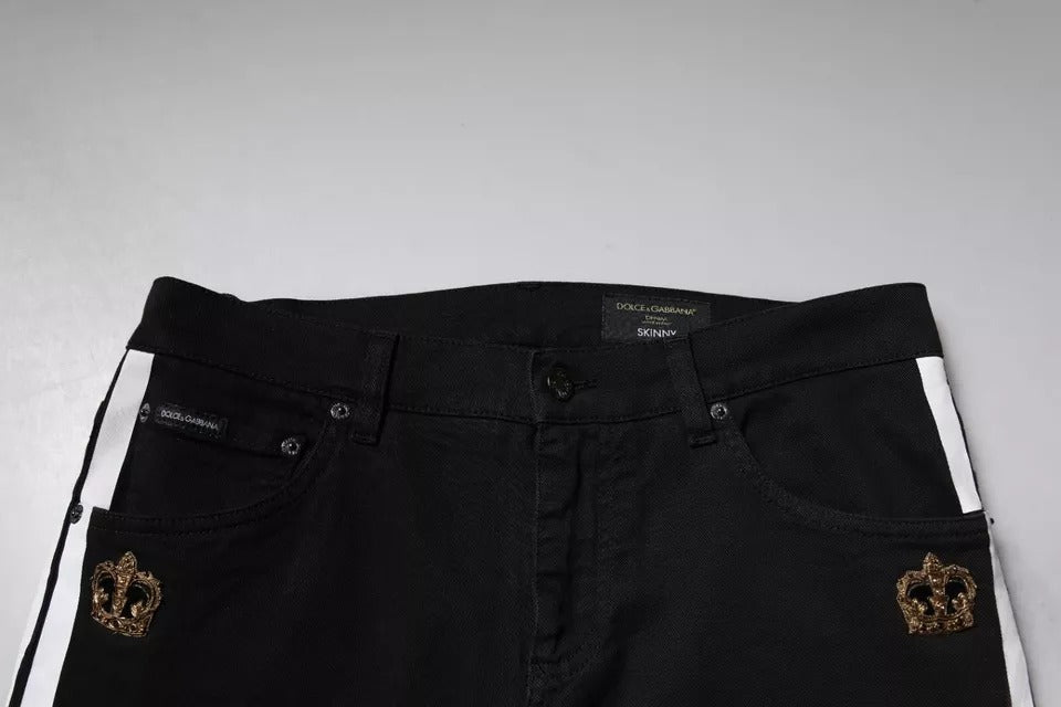 Black Crown – Enge Jeans aus Denim mit weißem Futter