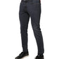 Dunkelgraue Skinny-Jeans aus Baumwolle