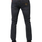 Dunkelgraue Skinny-Jeans aus Baumwolle