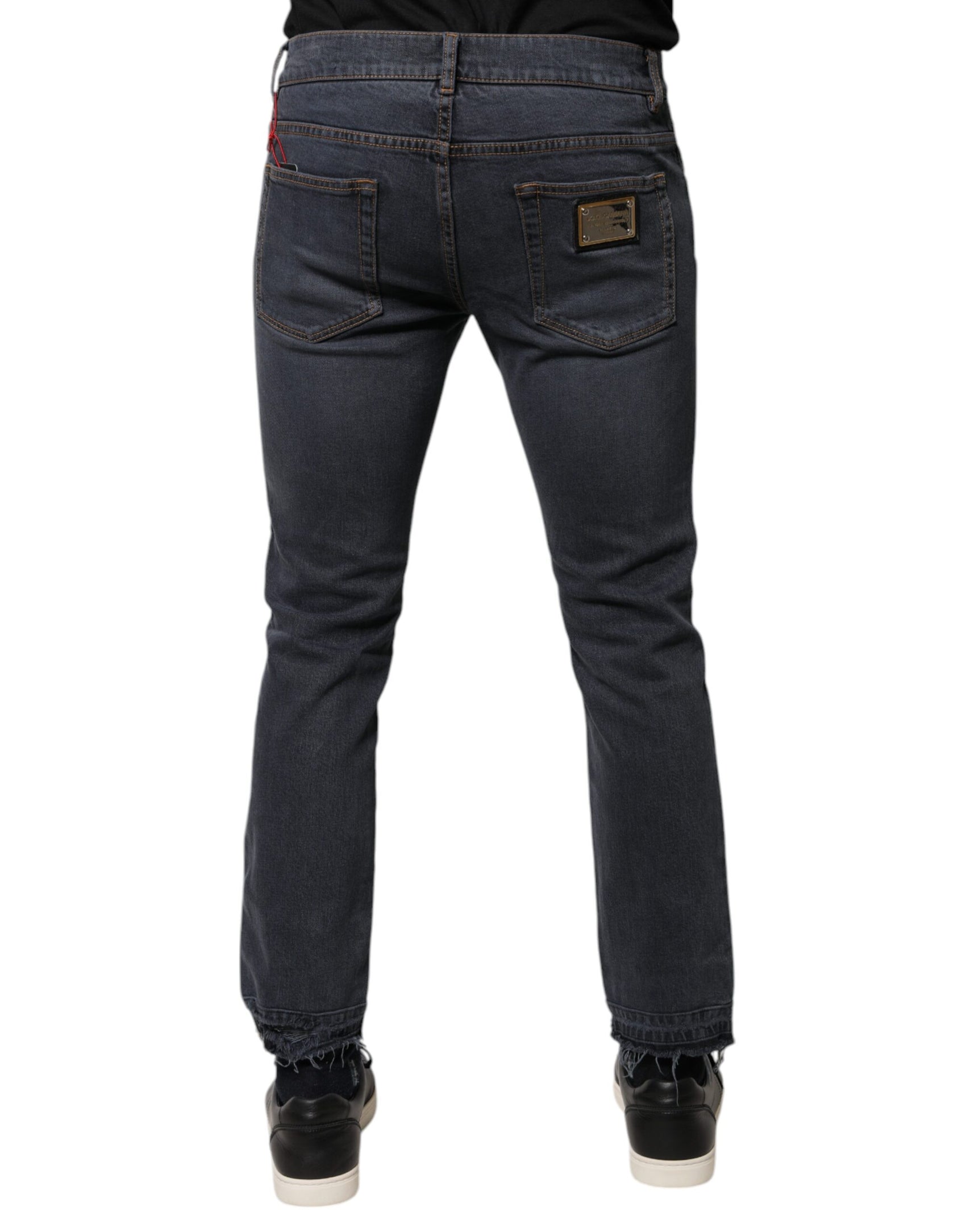 Dunkelgraue Skinny-Jeans aus Baumwolle