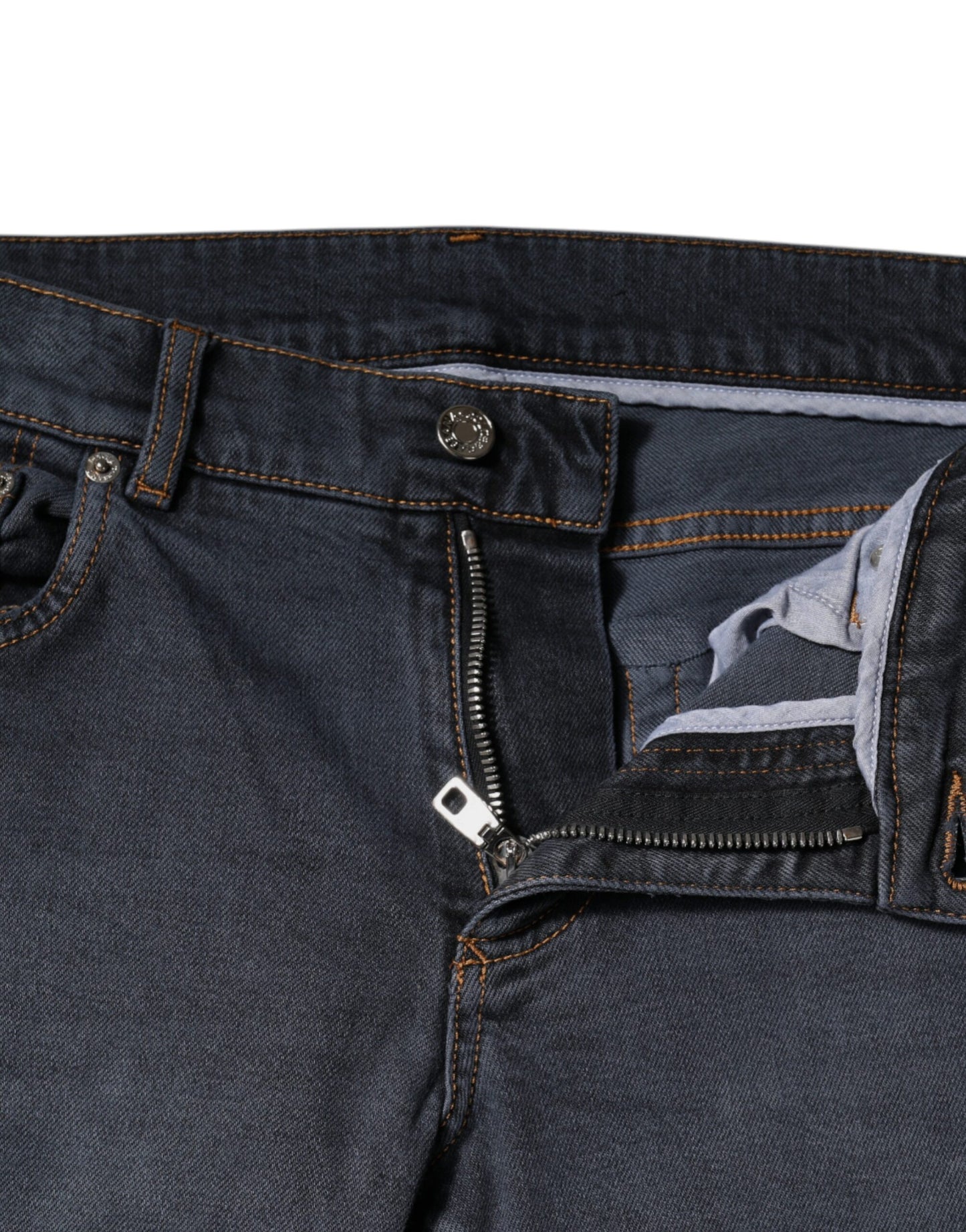 Dunkelgraue Skinny-Jeans aus Baumwolle