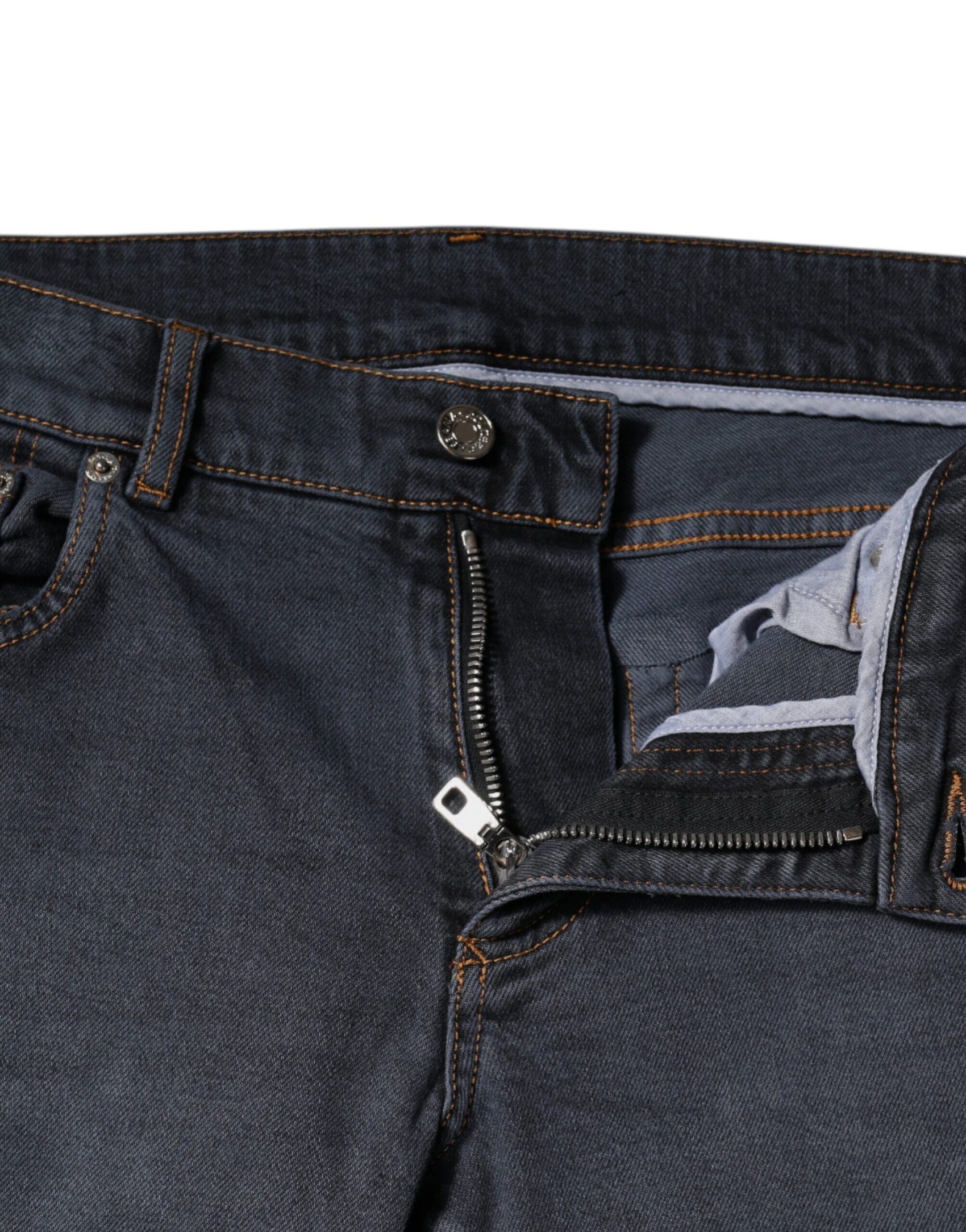 Dunkelgraue Skinny-Jeans aus Baumwolle