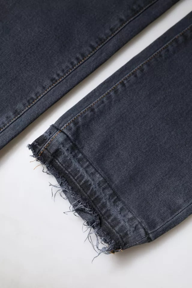 Dunkelgraue Skinny-Jeans aus Baumwolle