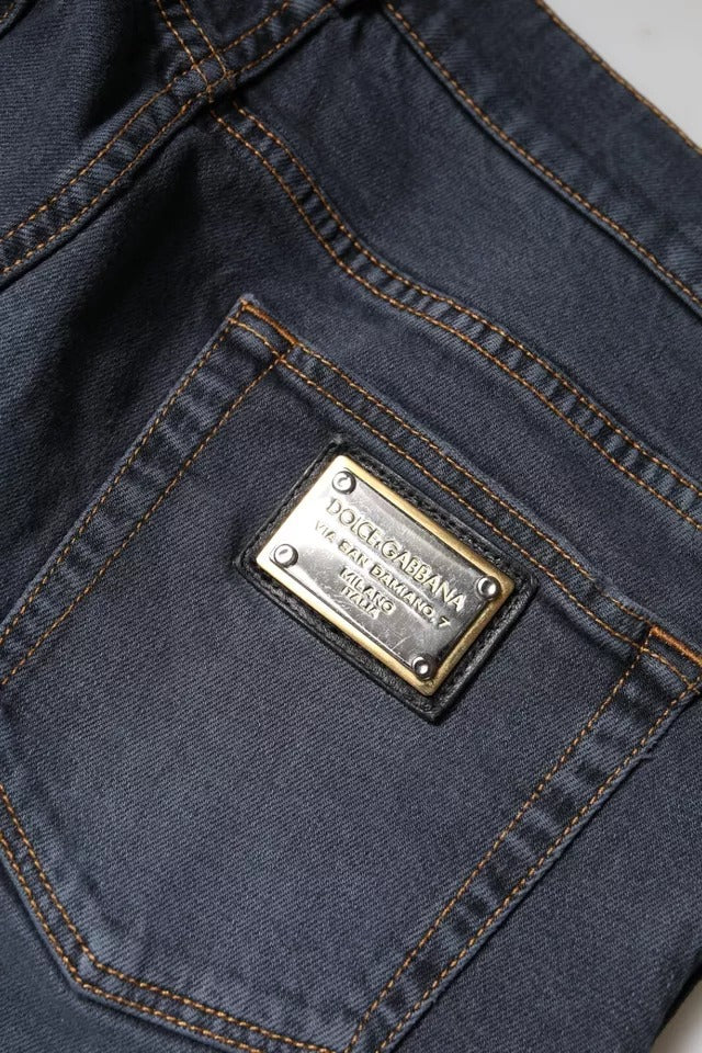 Dunkelgraue Skinny-Jeans aus Baumwolle